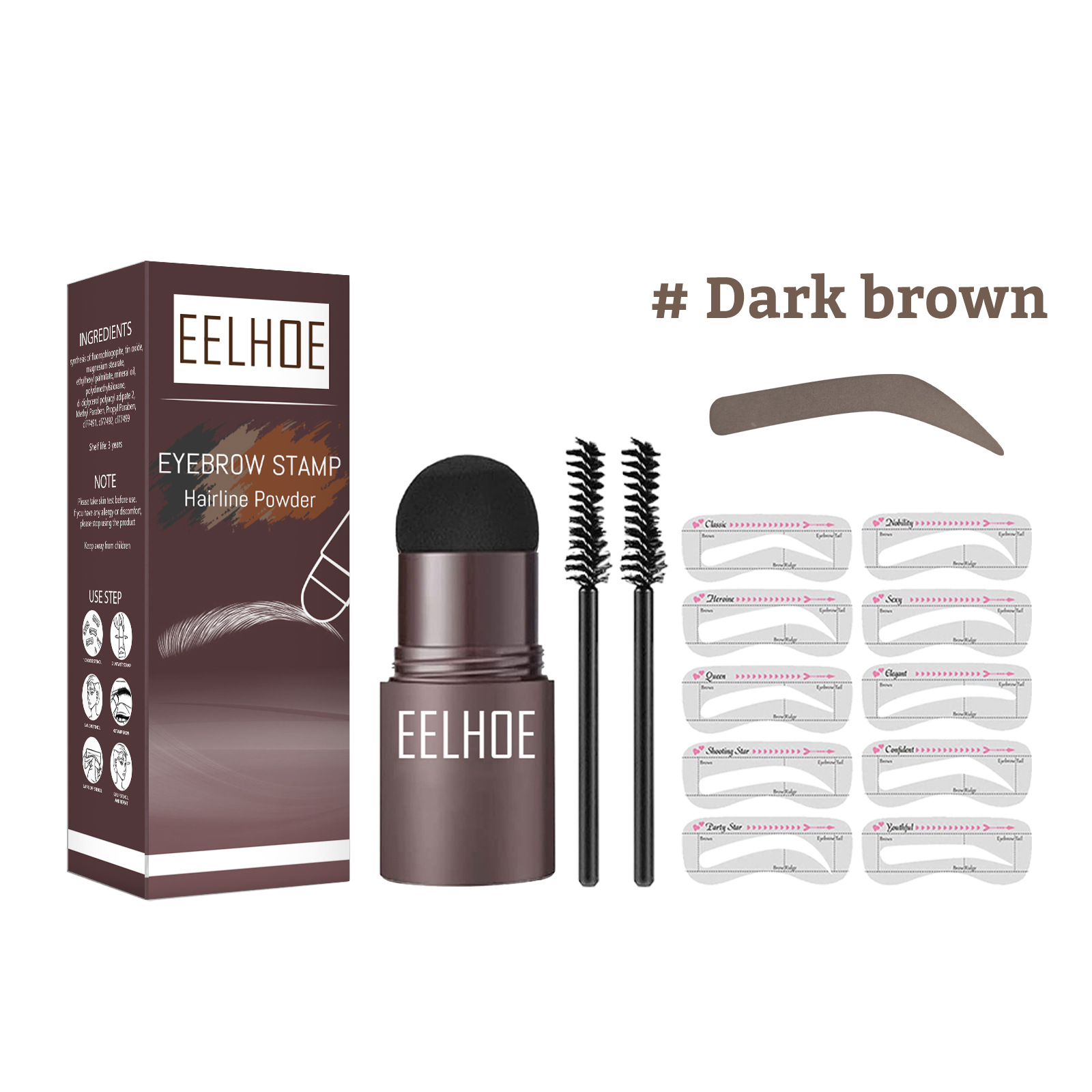 EELHOE Eyebrow Printing Mold Thrush Lazy Eyebrow Waterproof Anti-Sweat Hairline Powder Filling Makeup Eyebrow Cake Repairing Powder - Image 10