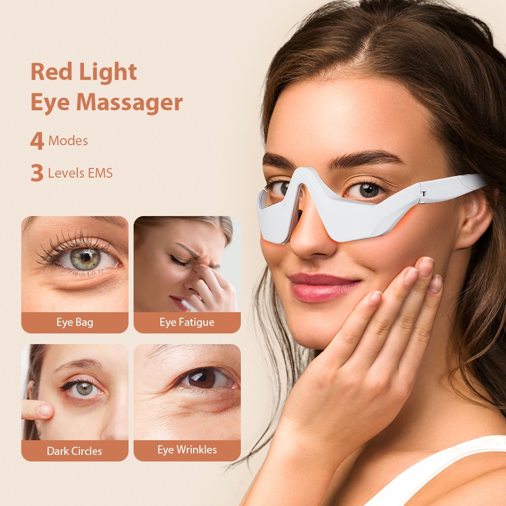 Microcurrent Massaging Eye Beauty Device with EMS and Red Light for Eye Massage and Dark Circle Reduction - Image 2