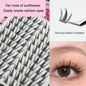 Large-capacity self-grafting eyelashes cartoon pure desire simulation natural single cluster butterfly girl 10 rows of sunflower