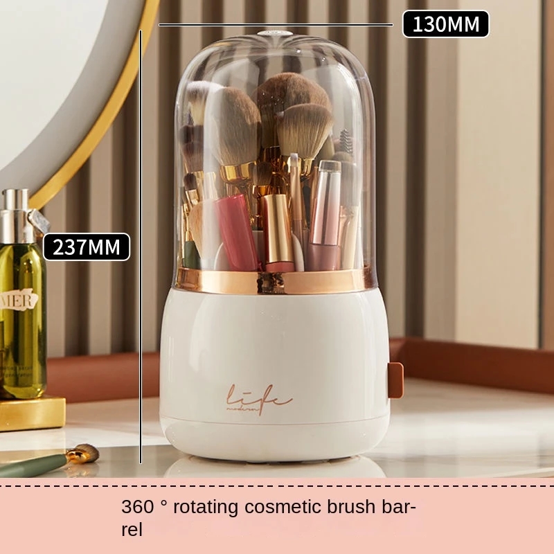 Cosmetic Brush Storage Bucket Organizer Rotating Brush Tube