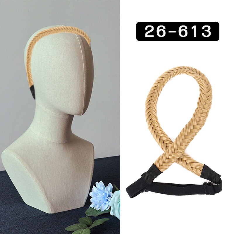 16Inch Synthetic Wig Female Fishbone Hairband Woven Twist Braid Multicolor Adjustable Hair Accessories - Image 13
