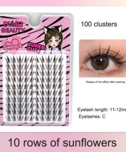 Alternative view of Large-capacity self-grafting eyelashes cartoon pure desire simulation natural single cluster butterfly girl 10 rows of sunflower