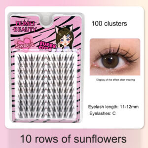Alternative view of Large-capacity self-grafting eyelashes cartoon pure desire simulation natural single cluster butterfly girl 10 rows of sunflower