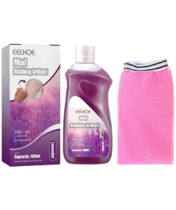 EELHOE Body Exfoliating Gel - Lavender Set, For Skin Cleansing, Back Acne Scrubbing, Improving Dull Skin, Bath Towel