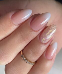 New wearable nail gradient glitter manicure patches almond-shaped nails fake nail patches
