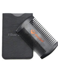 Black Spray Painted Pear Wood Bluezoo Double Sided Beard Comb Beard Portable Comb Care