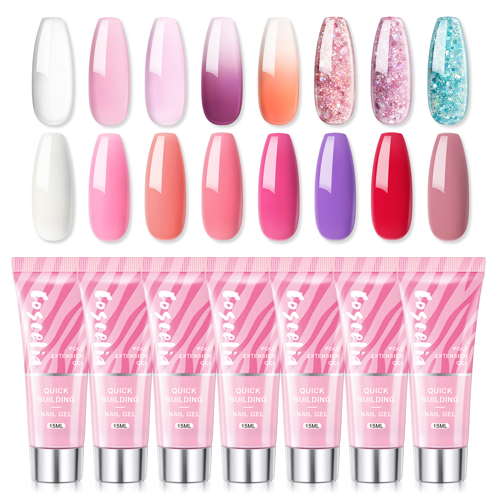 New Painless Crystal Extension Glue Temperature Change Burst Flash Nail Glue Beginner Manicure Paper-Free Extension Glue