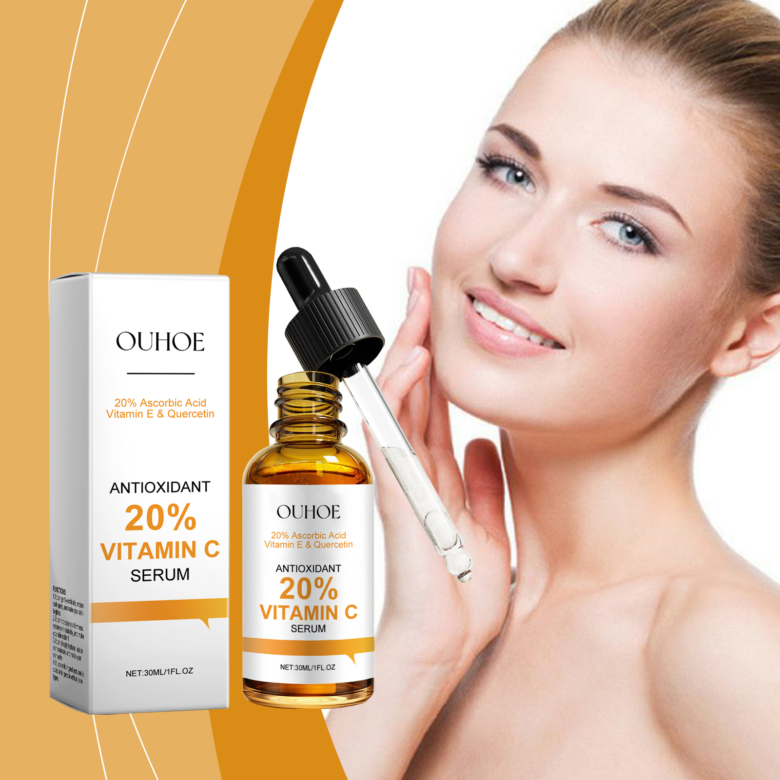 Vitamin C Essence, Facial Gentle Brightening Deep Moisturizing Repair Nourishing Skin Care Essence - Image 3