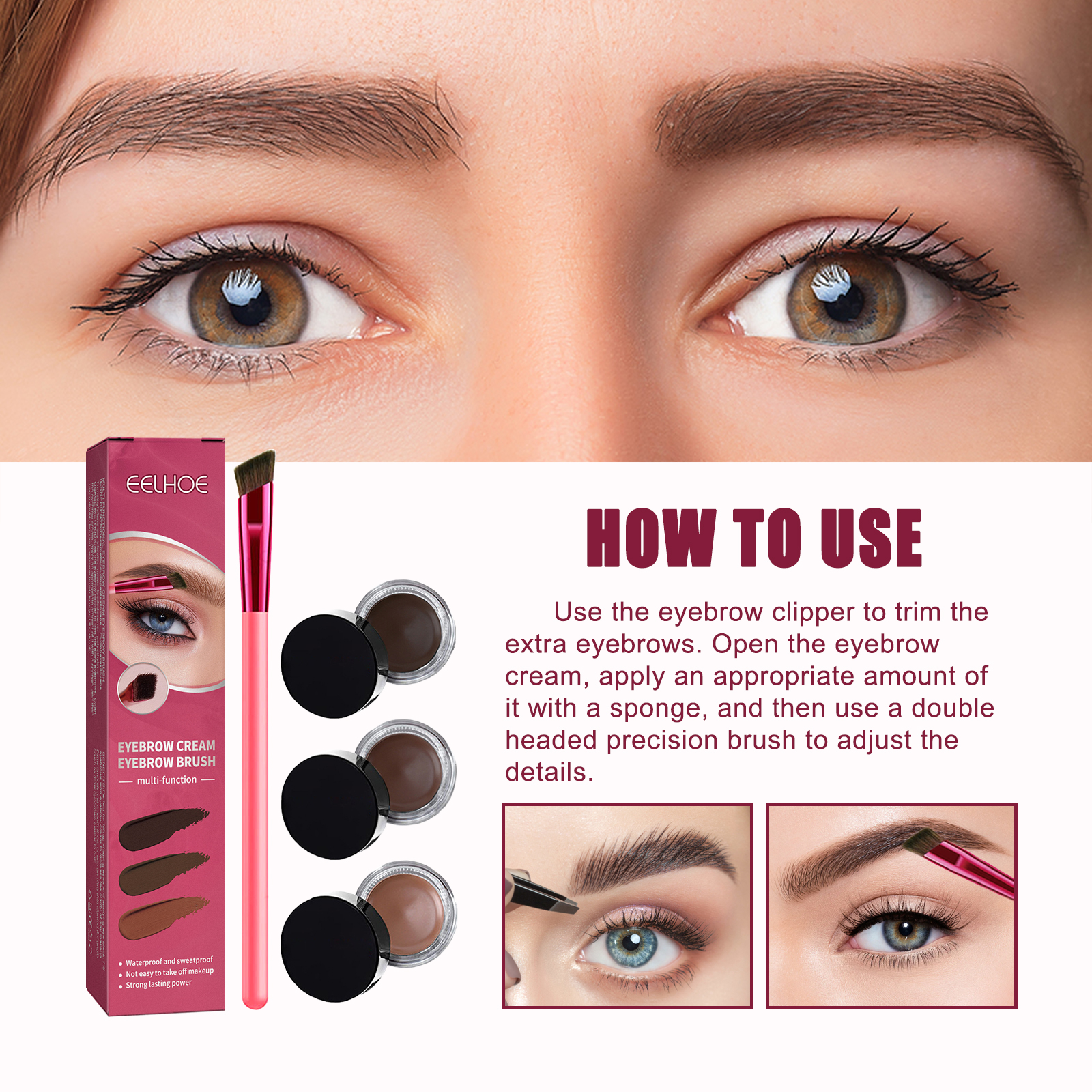 Multifunctional Eyebrow Brush Set, Filling Shaping Tinted Eyebrows Smooth Eye Brow Makeup Set - Image 9