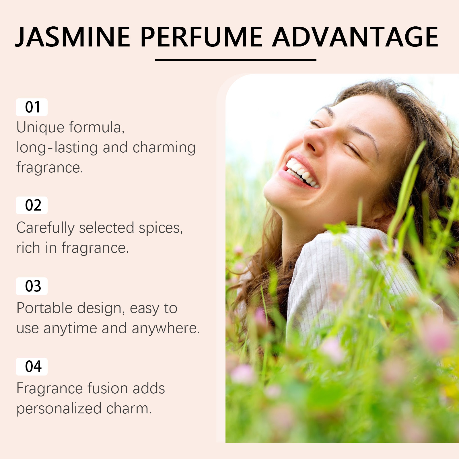 Jasmine Light Perfume Flower Fruit Fragrance Natural Fresh Mild Lasting Light Fragrance Portable Charm Staying Perfume - Image 5