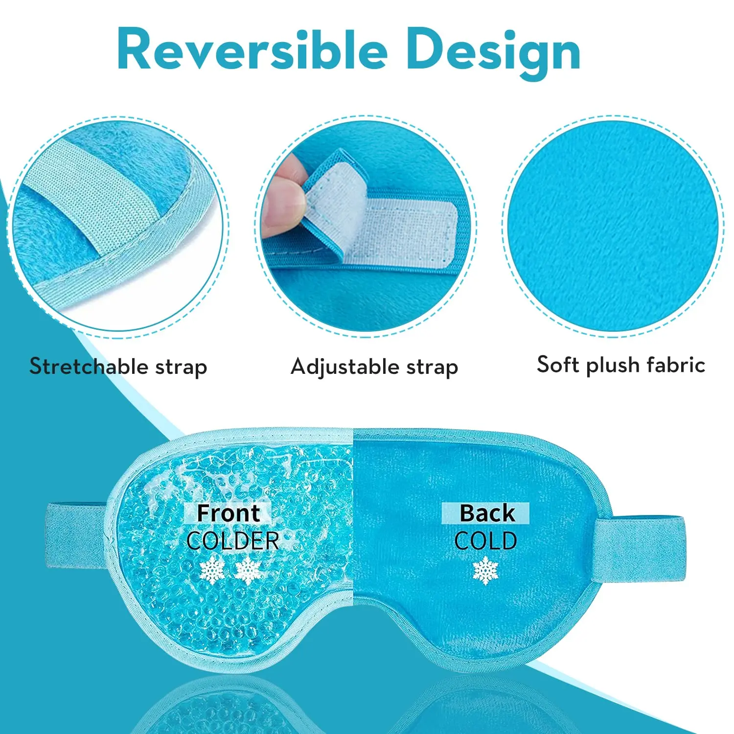 Cooling Eye Mask with Gel Bead Reusable Cold Compress Ice Pack Sleeping Eye Cooling Pads for After Eyelid Surgery Skin Care Tool - Image 2