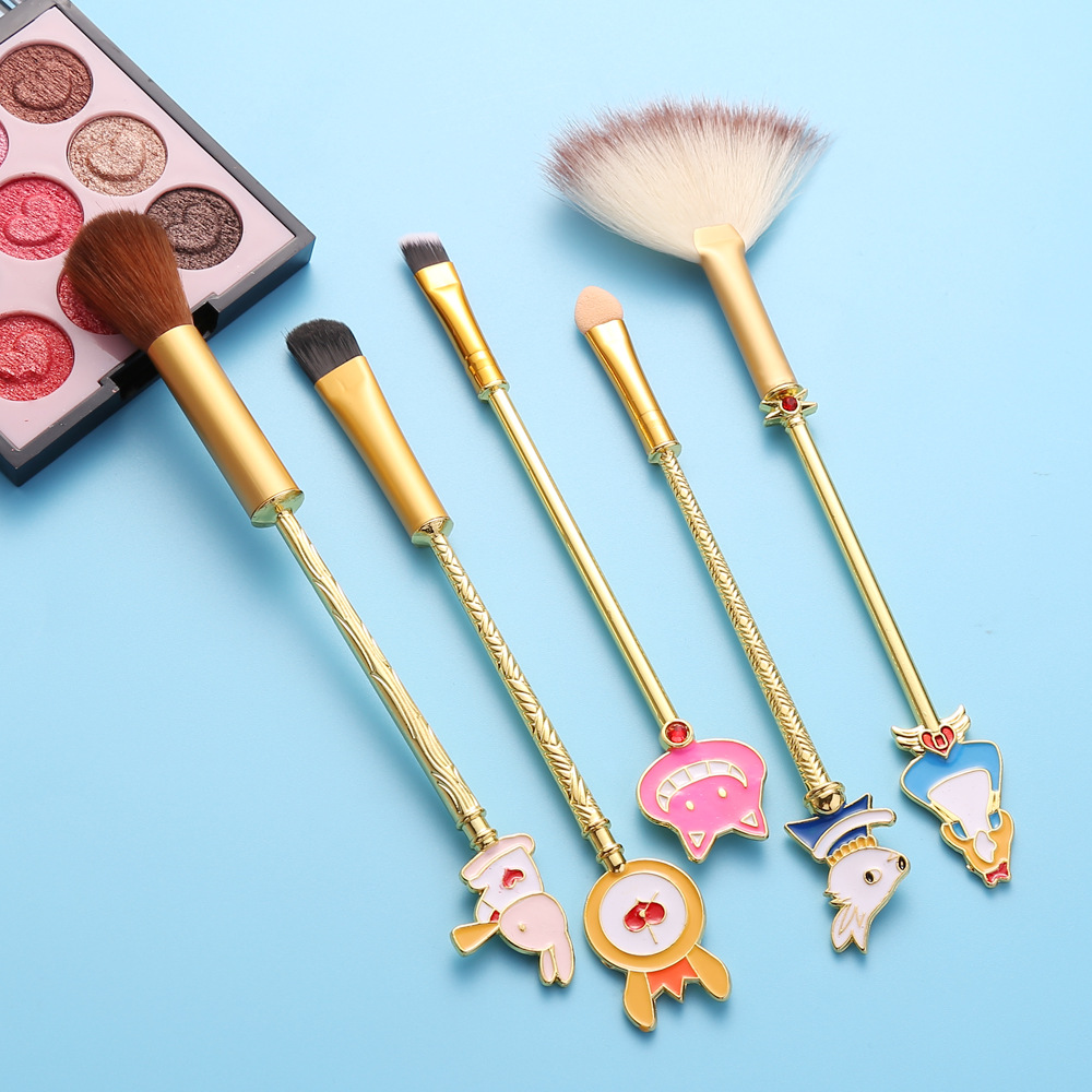 Midi Fox Alice Makeup Brush Set Powder Brush Blush Brush Eyebrow Brush Sponge Stick - Image 3