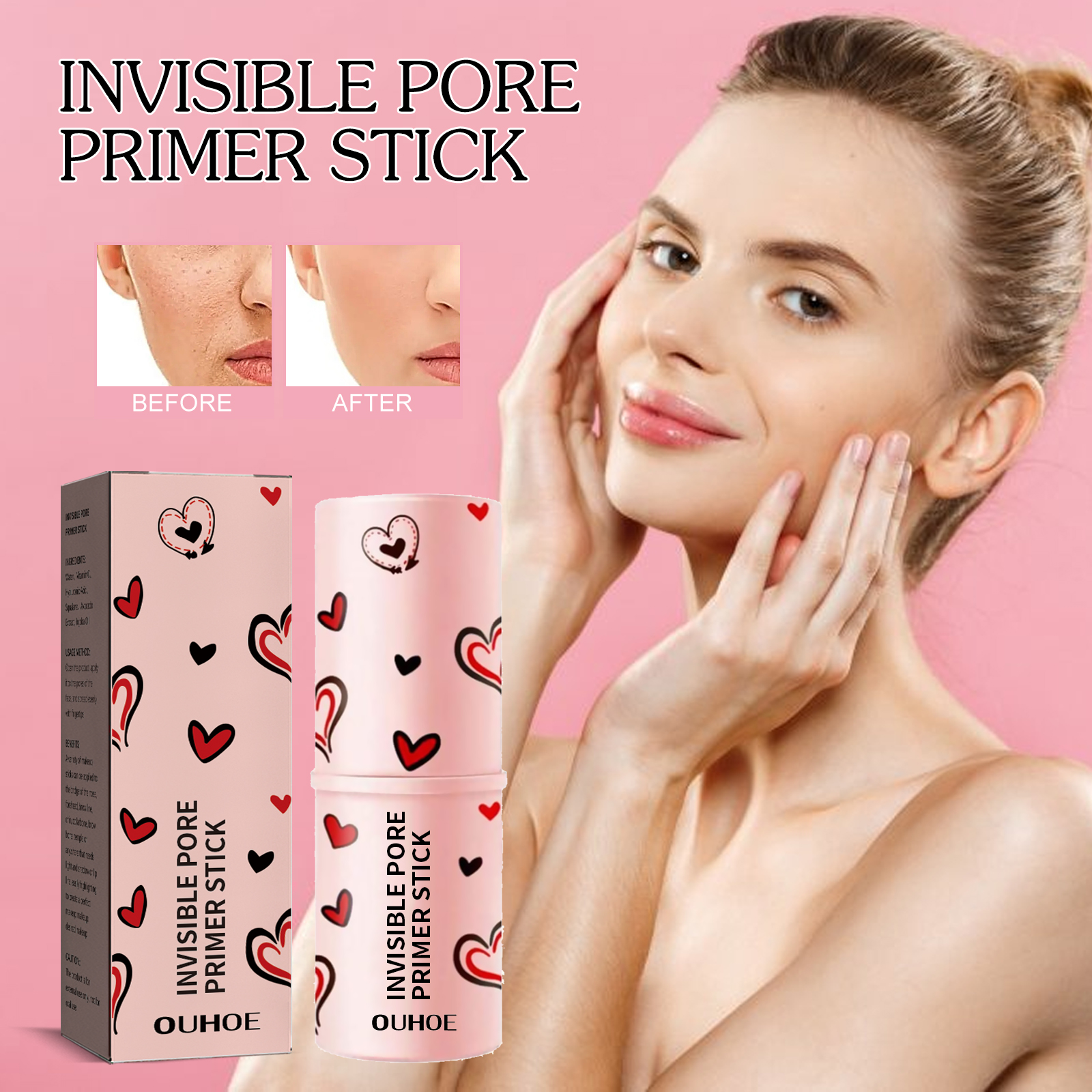 Pore Invisible Stick, Brightening Skin Tone Concealer Invisible Pore Smoothing Pre-Makeup Stick - Image 3