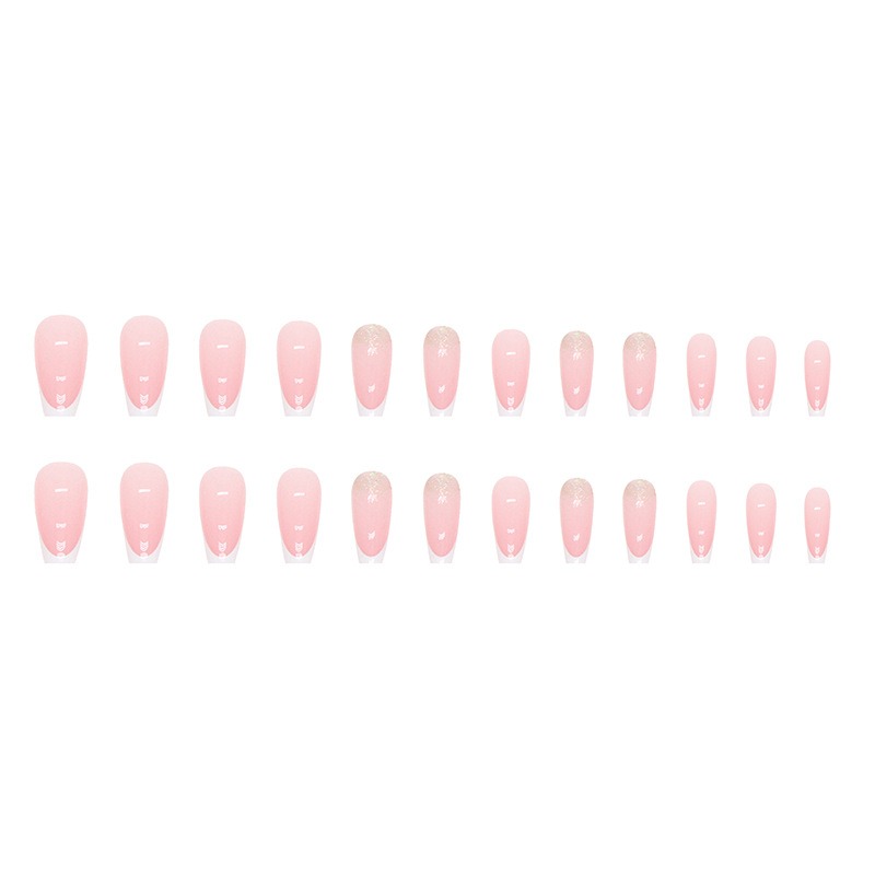 French simple glitter girl’s soft and tender wearable manicure nails - Image 6