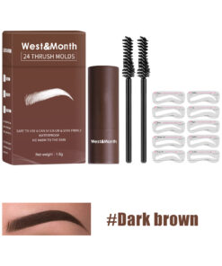 West&month 24 Thrush Molds, Lazy Brow Print Eyebrow Powder Set Durable Waterproof, Sweat Resistant, Makeup Free And Smudge