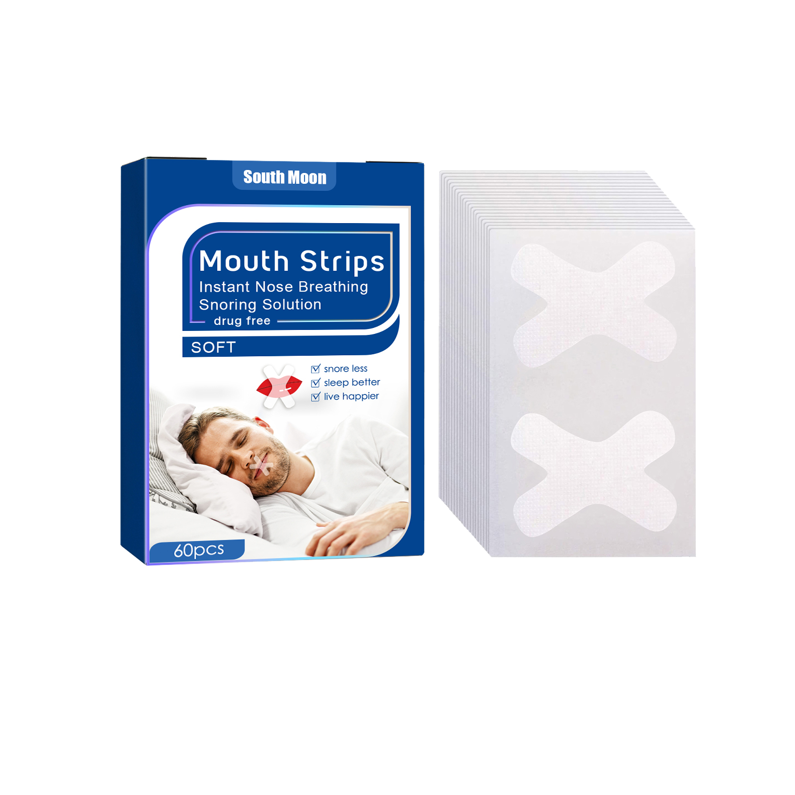 South Moon Anti-Snoring Patch, Closed Mouth Patch For Adults Stop Snoring At Night Patch For Breathing To Prevent Snorin