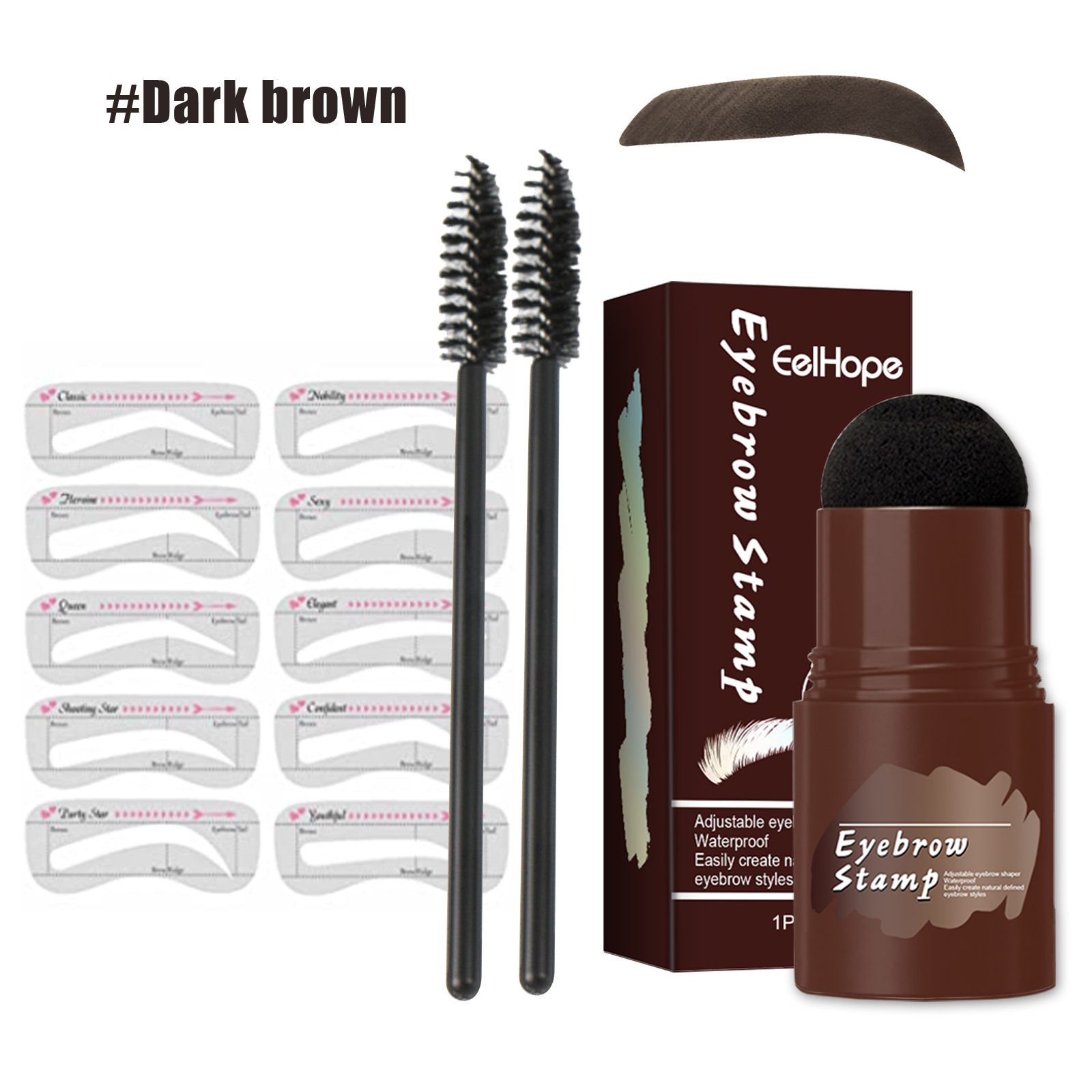 Brow Print Set Quick Brow Makeup Lazy Hairline Powder Repair Natural Waterproof Contouring Shadow - Image 5