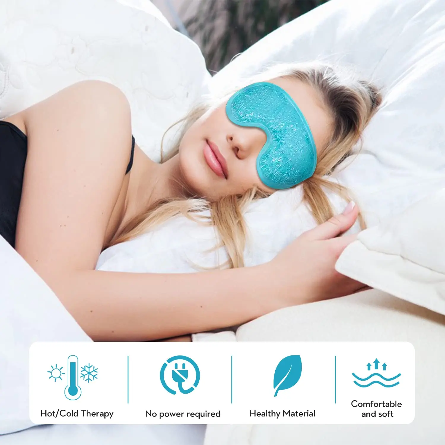 Cooling Eye Mask with Gel Bead Reusable Cold Compress Ice Pack Sleeping Eye Cooling Pads for After Eyelid Surgery Skin Care Tool - Image 6