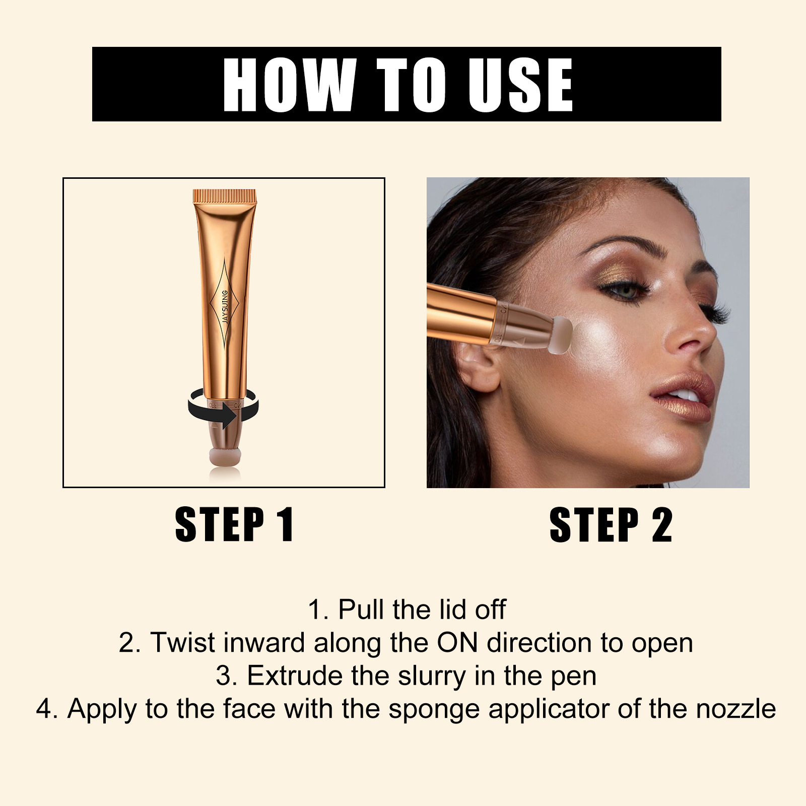 Jaysuing Multi-Functional Makeup Pen, Solid Liquid Contour Facial Blush Contour Highlighter Stick - Image 11