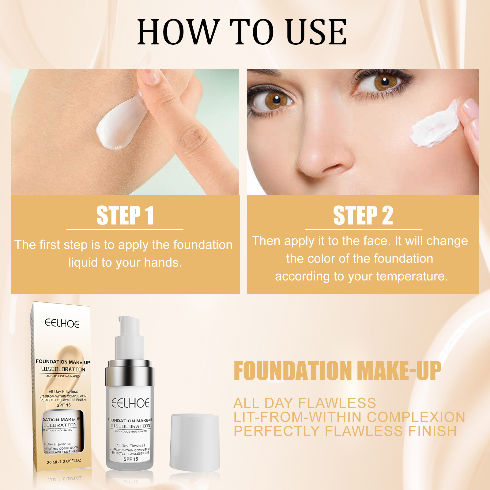 Concealer Color Change Liquid Foundation Concealer Long-Lasting Moisture Moisturizing, Moisturizing, Moisturizing, Warming, Brightening And Clear Complexion - Image 7