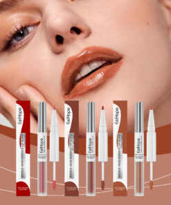Alternative view of Double Head Essence Lip Line Lip Glaze Pen 2-In-1 Lip Line Lip Glaze Mirror Gloss Lipstick Lip Gloss