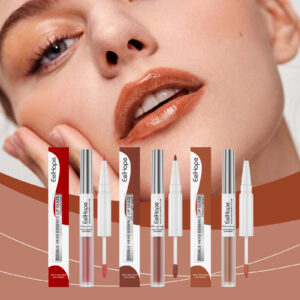 Alternative view of Double Head Essence Lip Line Lip Glaze Pen 2-In-1 Lip Line Lip Glaze Mirror Gloss Lipstick Lip Gloss