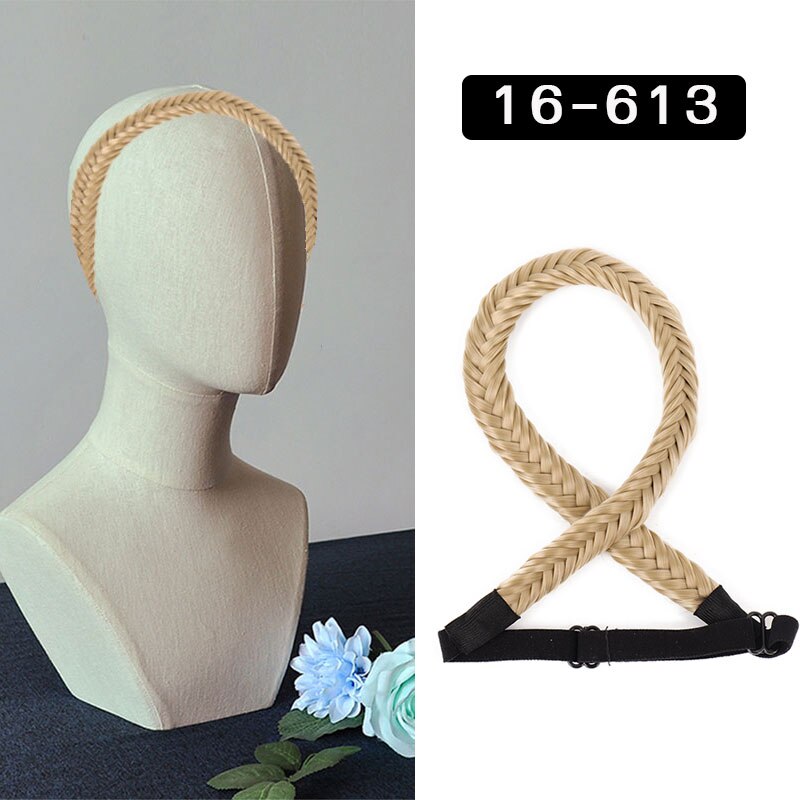 16Inch Synthetic Wig Female Fishbone Hairband Woven Twist Braid Multicolor Adjustable Hair Accessories - Image 11