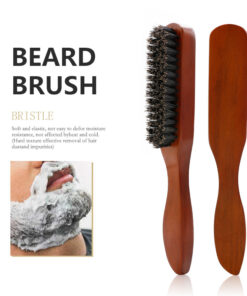 Beard Brush for Styling and Grooming, Hair Salon Cleaning Brush, Broken Hair Sweeper, Solid Wood Bristle Beard Comb, Pomade Brush