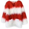 Fashion Color Matching Faux Fur Coat Personality Jacket Women's Winter Shaggy Outerwear Free Shipping