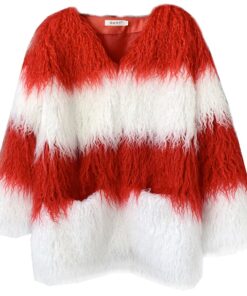 Fashion Color Matching Faux Fur Coat Personality Jacket Women's Winter Shaggy Outerwear Free Shipping