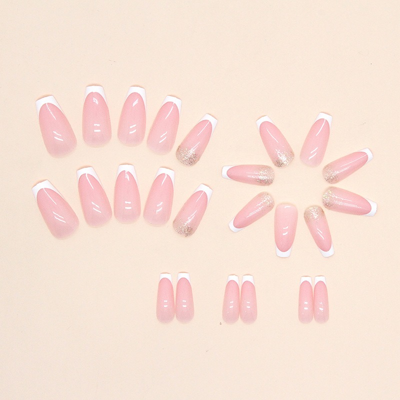 French simple glitter girl’s soft and tender wearable manicure nails - Image 8