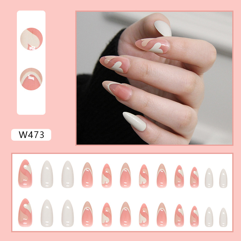 French simple glitter girl’s soft and tender wearable manicure nails - Image 4