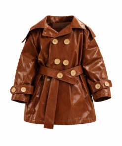 Kid's Trench Coat - Brown - Cotton