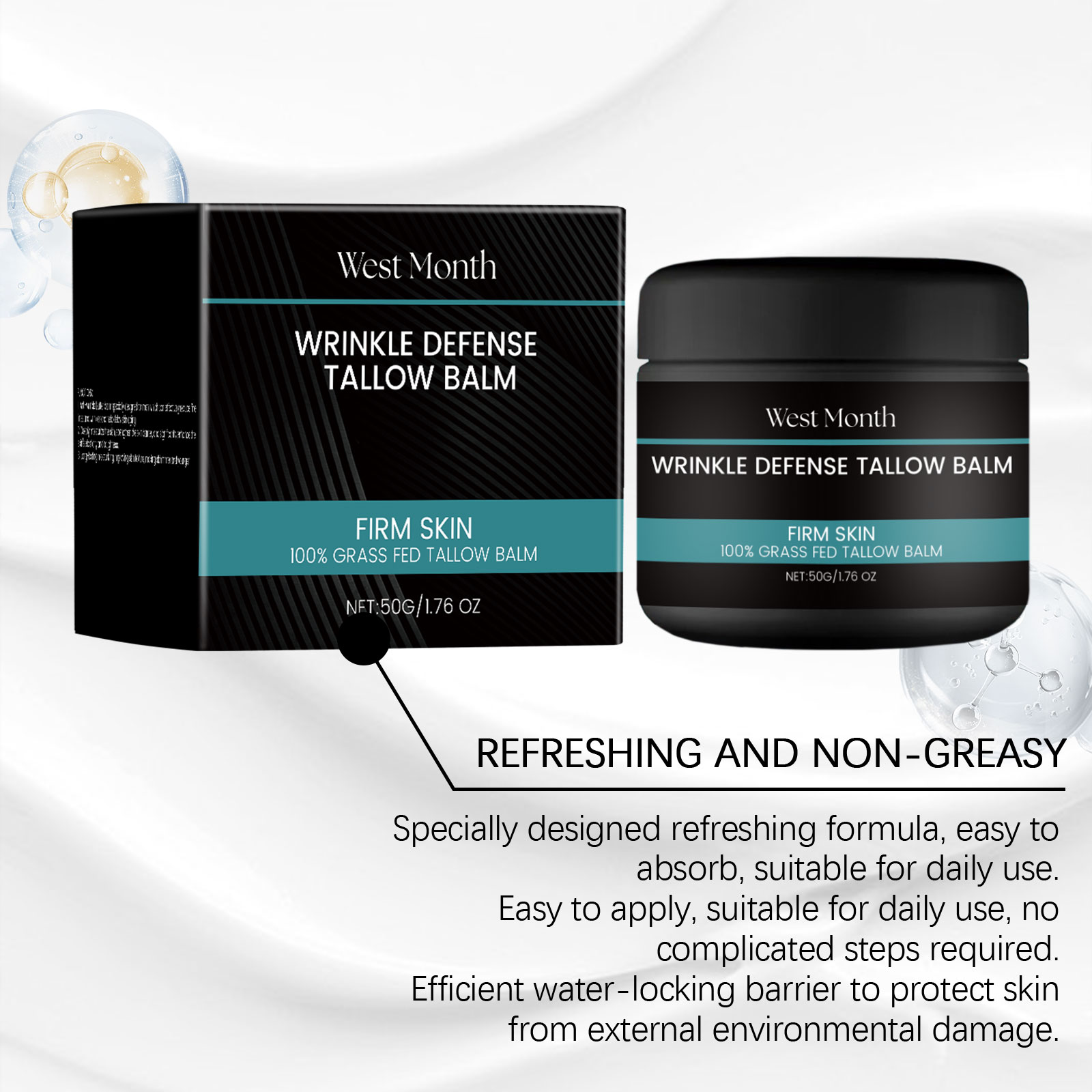 West&Month Men's Facial Butter, Facial Moisturizer Nourishes Men's Facial Moisturizing Cream - Image 4