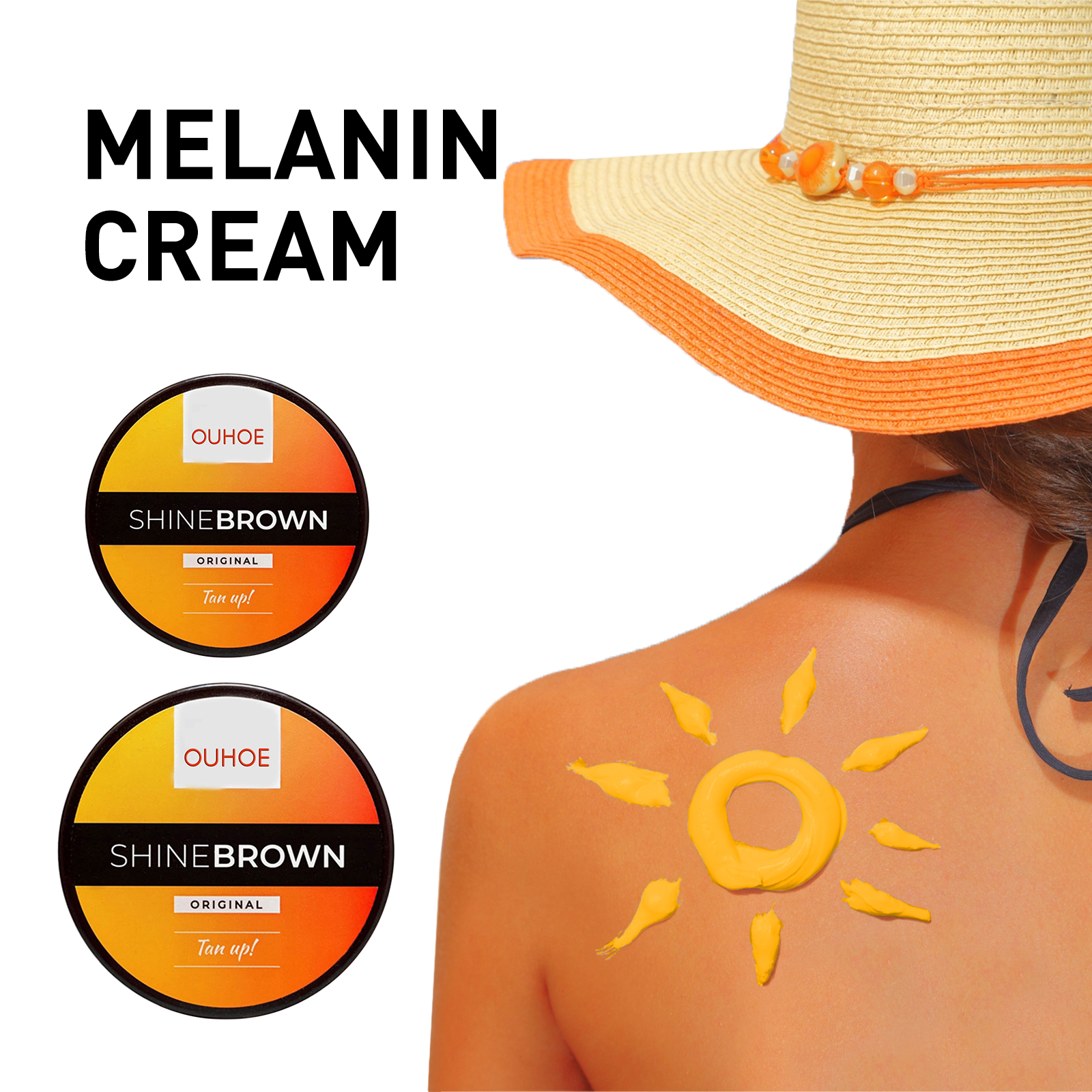 OUHOE Black Cream Aloe Vera Gel, Sunburn Repair Gel Summer Beach Tanning Lotion - Image 2