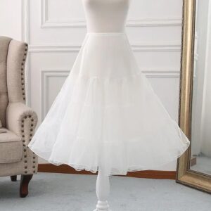 Alternative view of Free Short Lolita Cosplay Petticoats White Organza Crinoline Bridal Underskirt Women Halloween Petticoat Rockabilly Tutu Skirts
