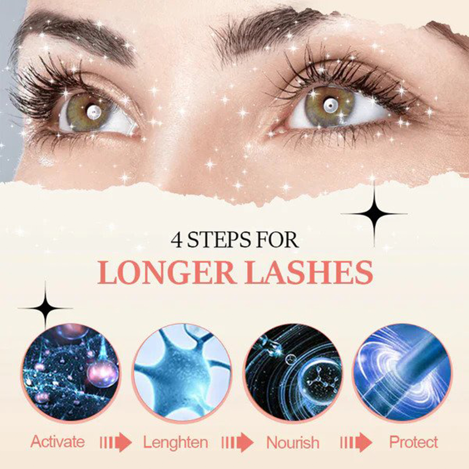 Mascara Natural Seamless Curl Length, Jet Black, Thick, Beautiful Lash Moisturizing Condition - Image 4