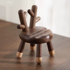 Alternative view of Cute and stylish cartoon deer antler stool phone holder for office use.