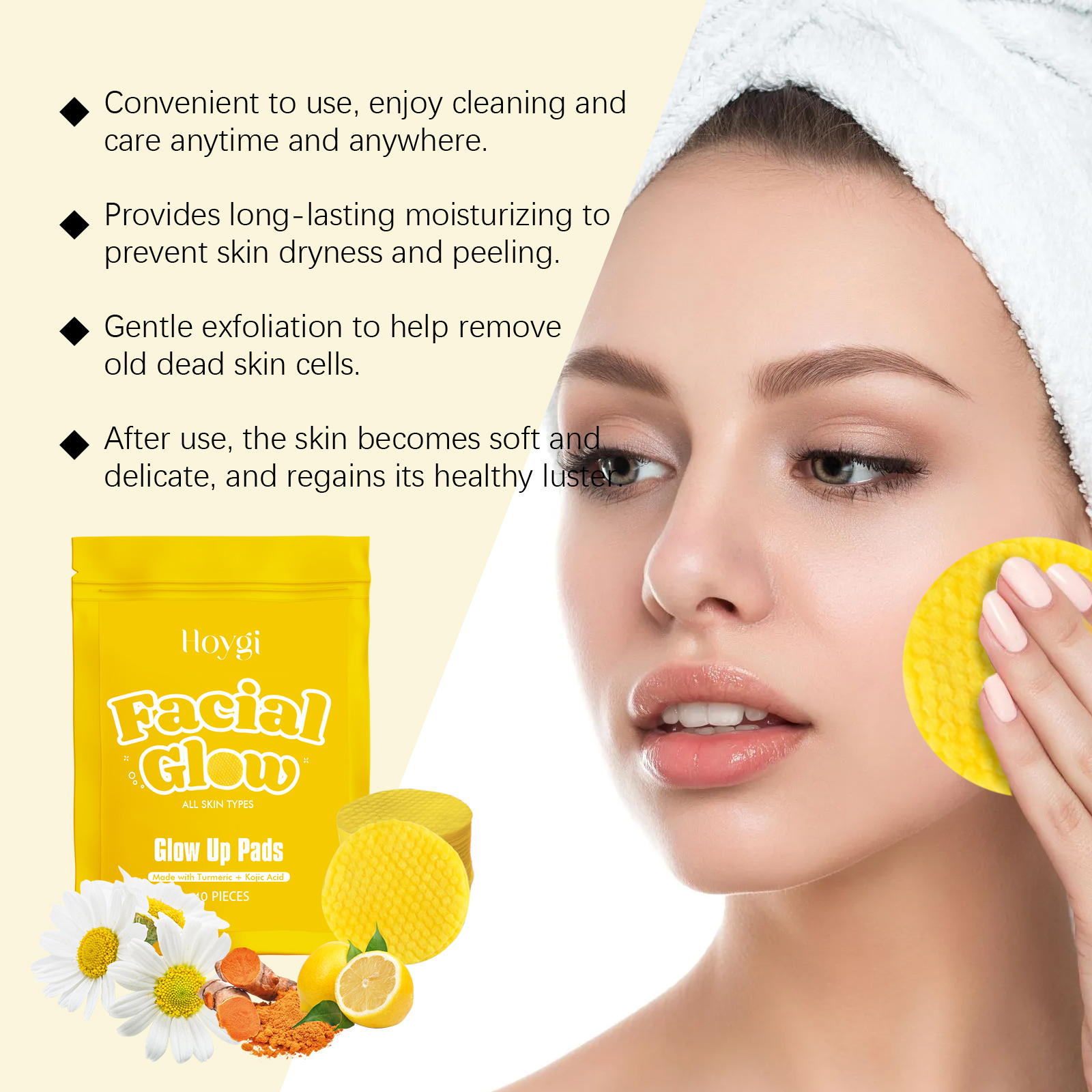 Turmeric Cleansing Pad Gently Cleanses Facial Skin, Improves Dull Skin, Cleanses, Soothes And Nourishes - Image 4