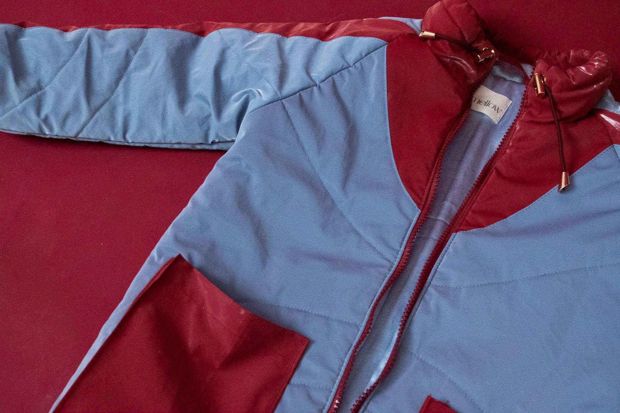 Kid’s Wool Puff Jacket – Blue – Natural, Non-Toxic & Insulated with 100% Wool
