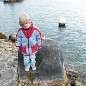 Alternative view of Kid's Wool Puff Jacket - Blue - Natural, Non-Toxic & Insulated with 100% Wool
