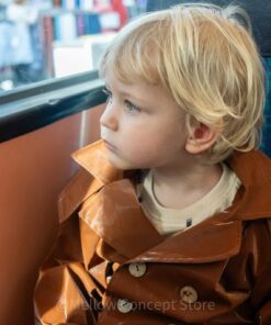 Alternative view of Kid's Trench Coat - Brown - Cotton