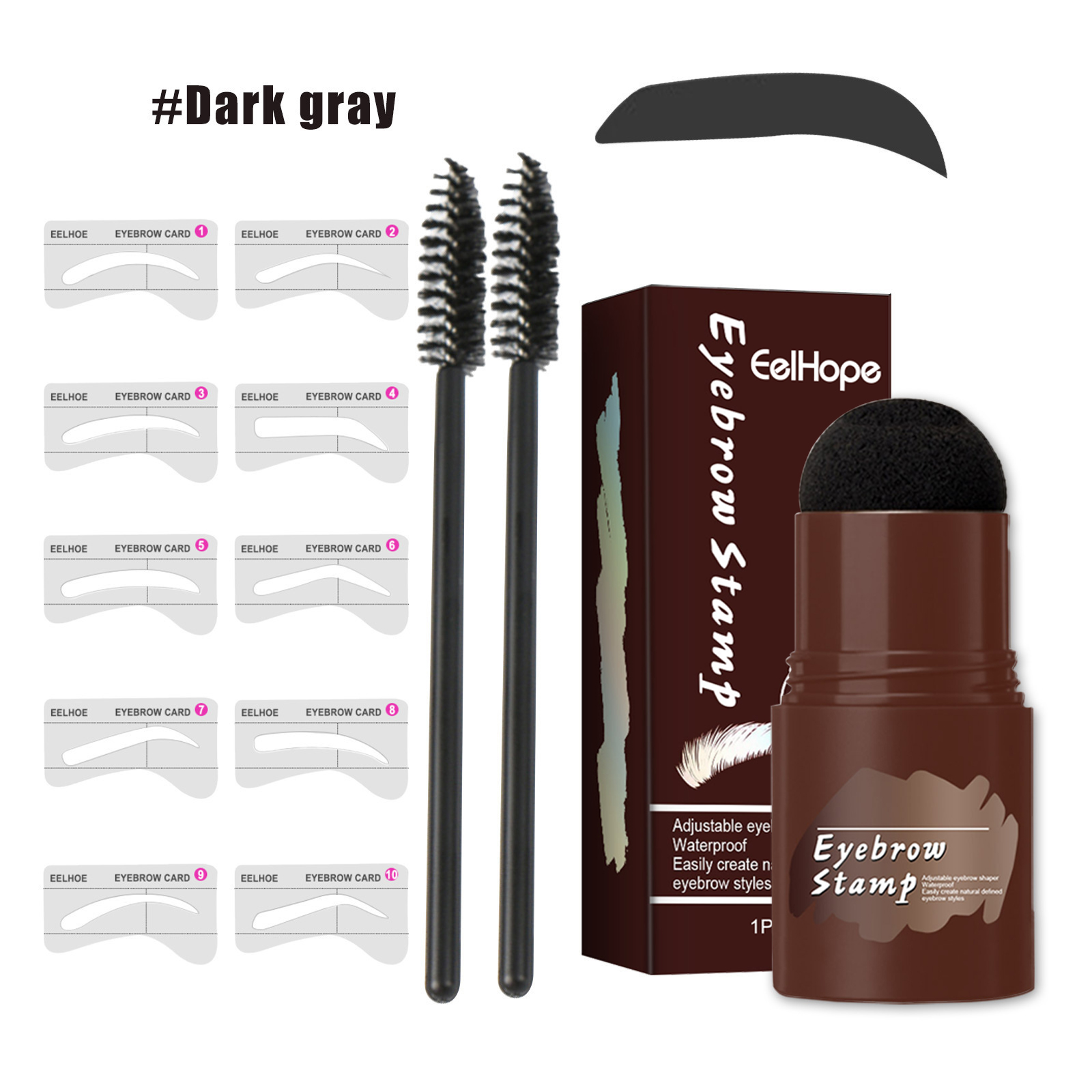 Brow Print Set Quick Brow Makeup Lazy Hairline Powder Repair Natural Waterproof Contouring Shadow - Image 3