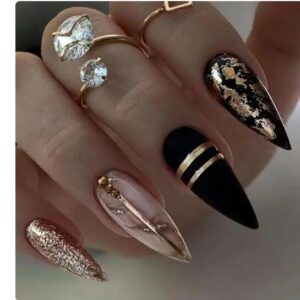 Alternative view of French simple glitter girl’s soft and tender wearable manicure nails