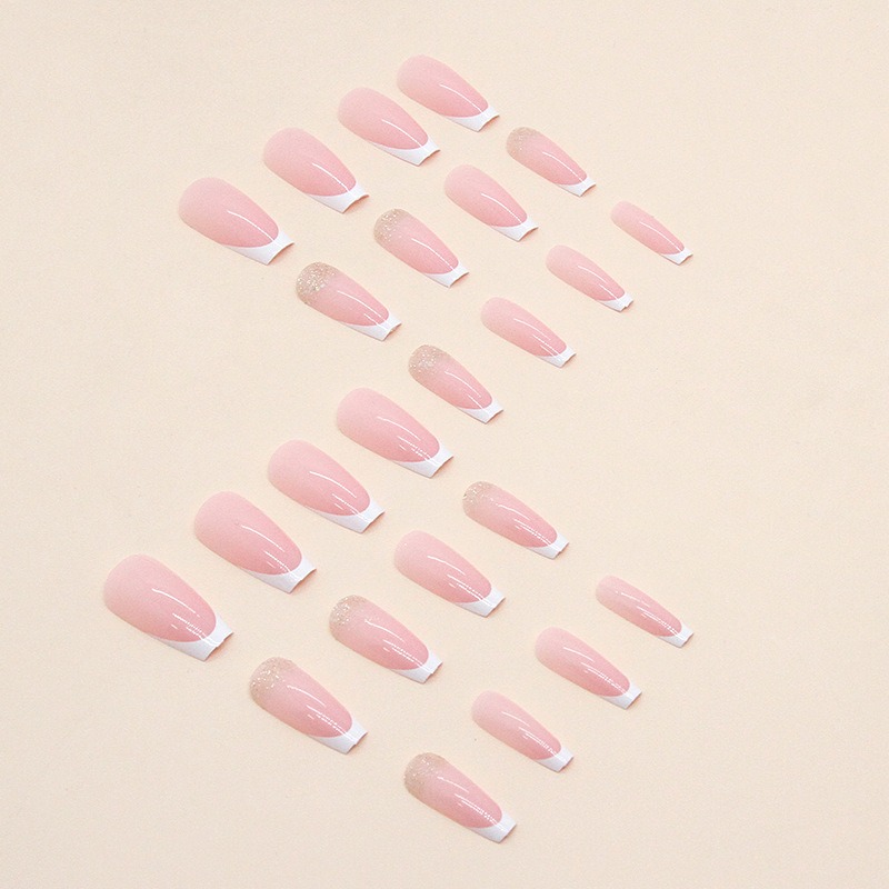 French simple glitter girl’s soft and tender wearable manicure nails - Image 7