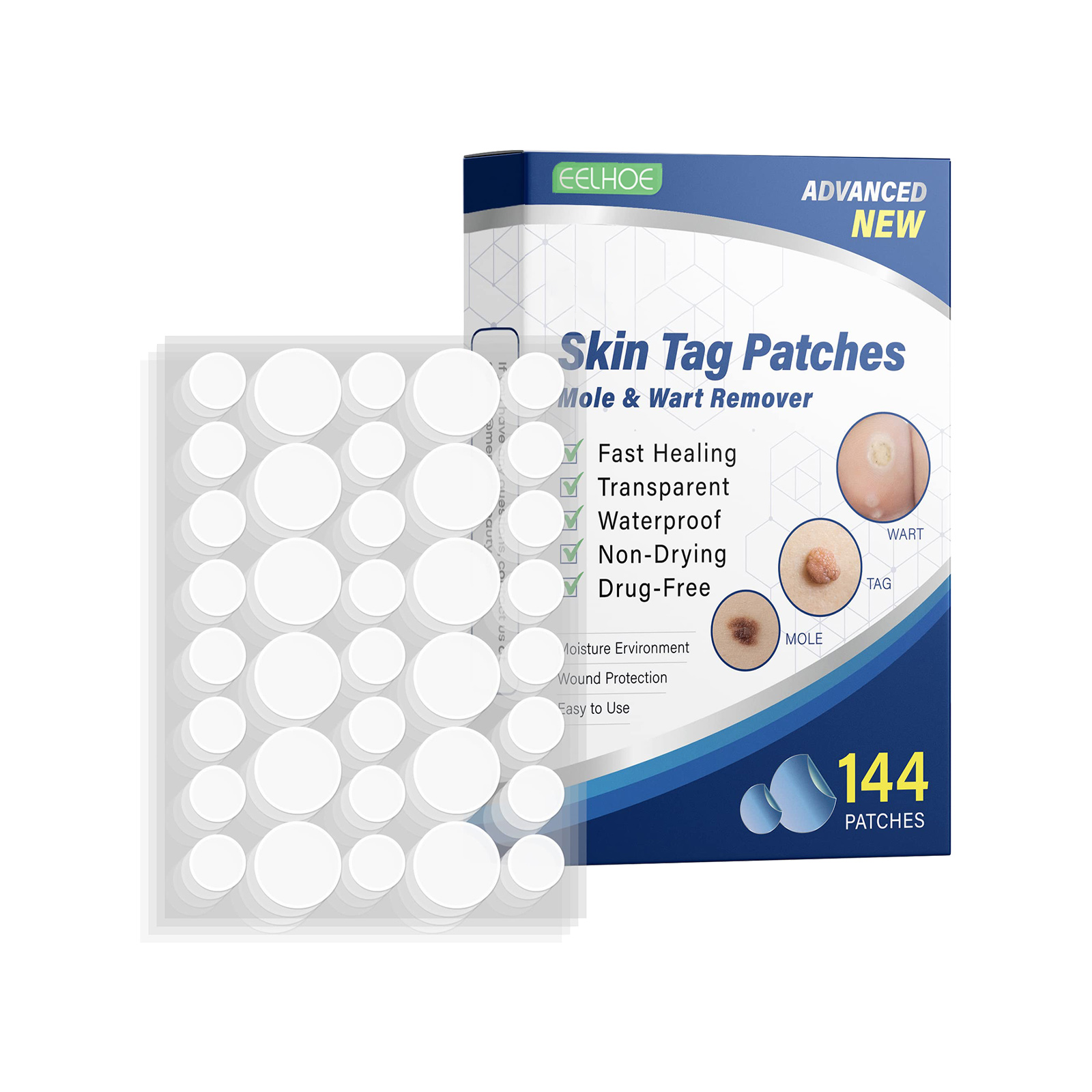 EELHOE Gram Wart Corns Patch, Skin Gram Wart Flesh Mole Black Mole Clean And Care Patch - Image 2