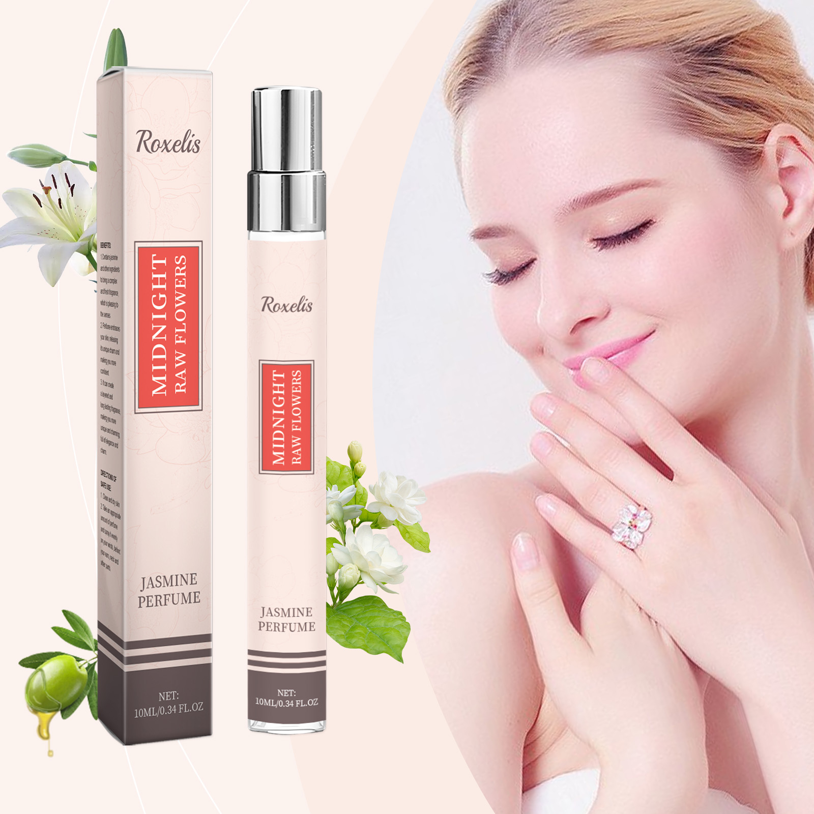 Jasmine Light Perfume Flower Fruit Fragrance Natural Fresh Mild Lasting Light Fragrance Portable Charm Staying Perfume - Image 3