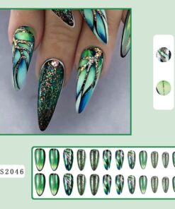 Nail Art Almond Nails Finished Wearable Nails Mid-Length Nail Art Patch Ins Style Hot Girl