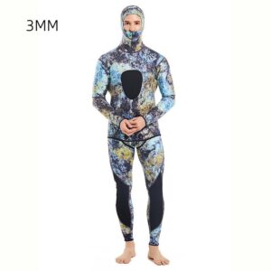 Alternative view of New 3MM fish hunting camouflage chloroprene rubber split diving suit for men's cold and warm free surfing suit