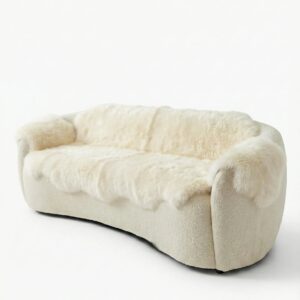 Genuine Ivory Sheepskin Couch Cover for Dogs — Natural Sofa Protector (Plastic-Free)